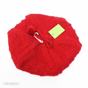Hot sales ladies fashion winter acrylic knitting beret
