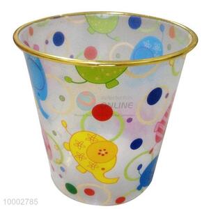 Plastic Floral Trash Can