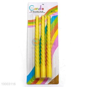 3pc yellow screw thread candles