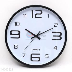 White Ground&Black Border  Round Wall Clock