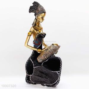 African Pot Girl Resin Decoration Ornament