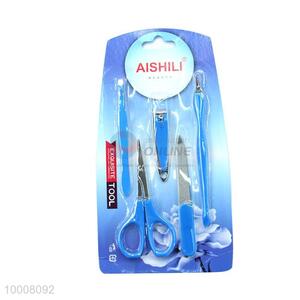 Wholesale High Quality 5PC BluePortable Finger Nail Scissors/ Nail Cutter Set