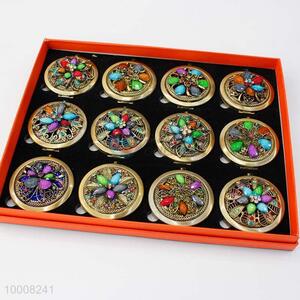 Bronze Bead Sheet Flower Stainless Steel Cosmetic Mirror