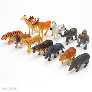 PVC 12 pcs simulation animal toy  set