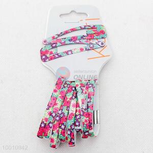 Beautiful Flower Print Elastic Hair Bands for Kids Girls Women