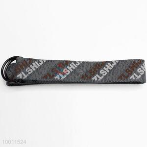 Unique Letter Printed Webbing Belt with D-ring Buckle for Men