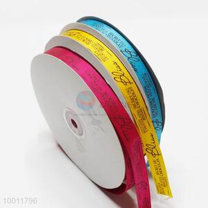 Letter printed grosgrain ribbon