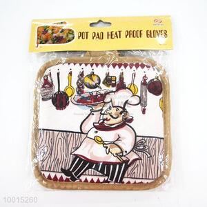 Wholesale Cartoon Chef Insulation Mat/Pot Holder with  Cream-coloured Border