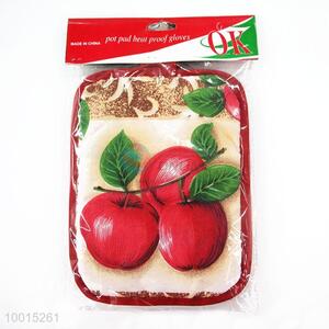 Wholesale Apple Rectangular Insulation Mat/Pot Holder with Red Border