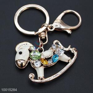 High grade delicate rhinestone horse key chain