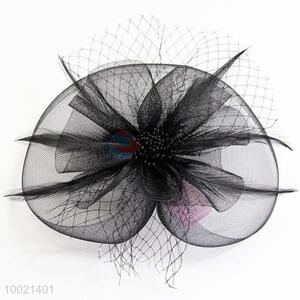 Black Lace Feather Flower Mesh Decoration Hair Accessories