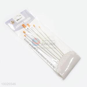 Flat Head Wooden Paintbrushes Set of 6pcs