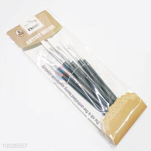 Hot Sale Flat Head Wooden Paintbrushes Set of 6pcs