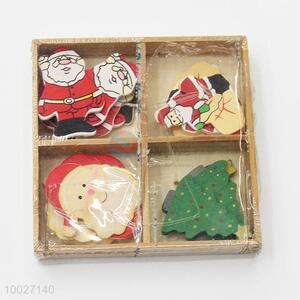 Best gift wooden santa claus&christmas trees DIY paster