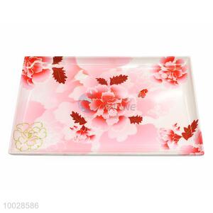 Flower Rectangular Melamine Fruit Plate with Wholesale Price