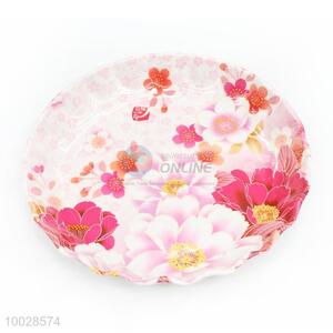 Wholesale Wave Border Colorful Flower Pattern Fruit Plate