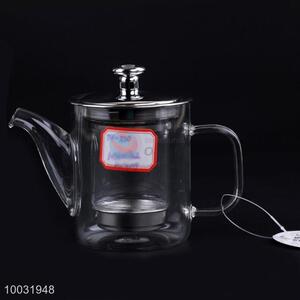 Wholesale Clear Glass Tea Pot with Stainless Steel Lid and Strainer Teapot