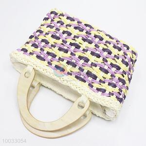 Elegant Woven Hand Bag With Zipper