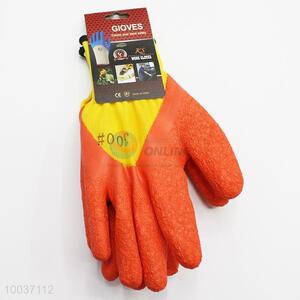 Yellow&Orange 25cm Popular Latex&Nylon Work/Safety Gloves