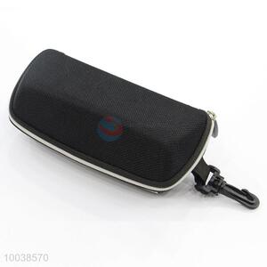 Black eye glasses/sunglasses case with zipper&hook