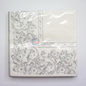 Flower White Pattern Square Napkin