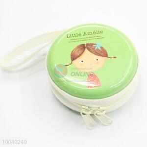 Round Portable Coin Purse Hard Key Earphone Holder Case Bag