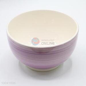 High Quality Purple Cross Stripe Ceramic Bowl
