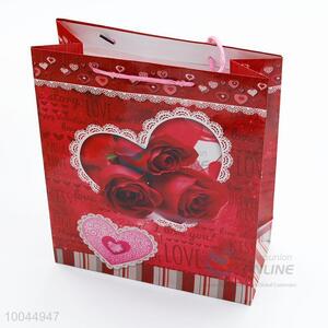 Valentine's Day Style Rose Flower 32*44*11cm 128 Steel Plate Gift Bag