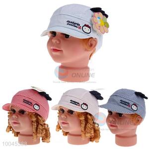 4colors grid pattern baby baseball cap/sunhat