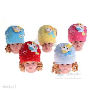 Cartoon deer designs cotton cap/baby girl hats