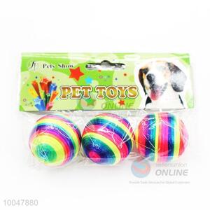 3Pcs Colorful Dog Ball Durable Fetch Chew Pet Toy