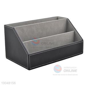 2016 black faux leather desktop storage box storage organizer