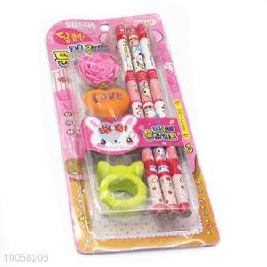 Wholesale Pink Flower Orange Love Cute Eraser With Pencils