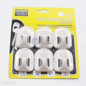 6pcs Plastic Sticky Hooks Set For Promotion