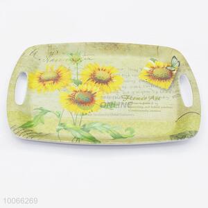 Hot sale sunflower printed melamine serving tray