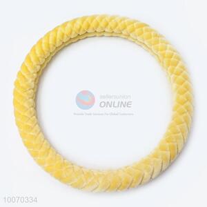 Yellow Plush <em>Car</em> Interior Accessories <em>Steering</em> <em>Wheel</em> <em>Cover</em>