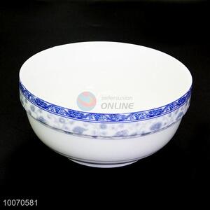 Blue flower printed porcelain deep food bowl