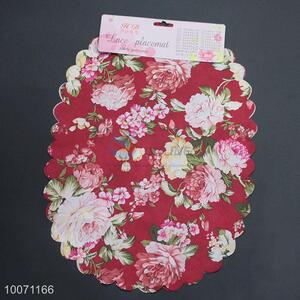 100% Polyester Printing Big Flower Lace Placemat