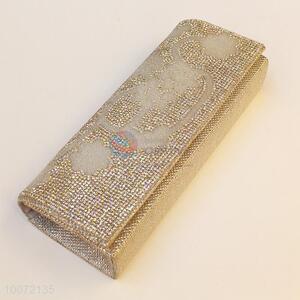 Fashion khaki evening bag crystal clutch bag