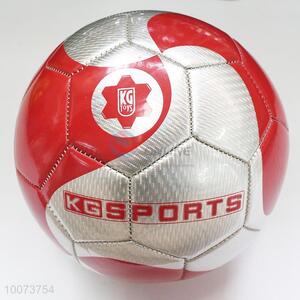 Cool design silver-red handmade NO.5 PU football