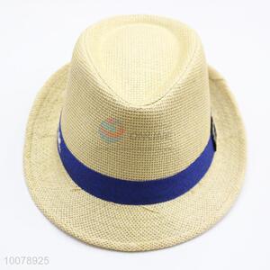 Fashion summer lady's beach straw paper beige hat