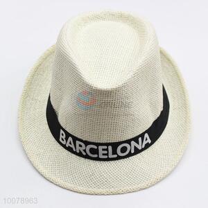 Summer beige hat paper straw panama cowboy hat