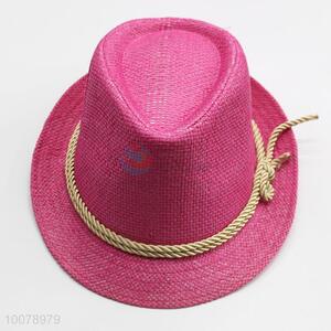 Fashion rose red paper straw panama hat jazz hat