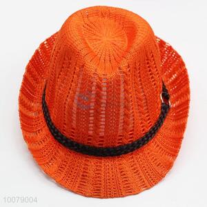 2016 summer orange color floppy paper panama hat