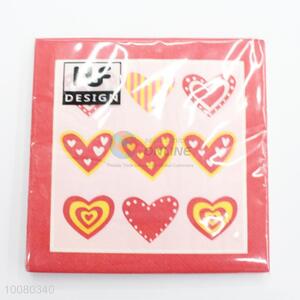 20pcs Cute Heart Printed Paper Napkins Set