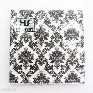 Black Flower Food-grade Printed Paper Napkins for Decoration