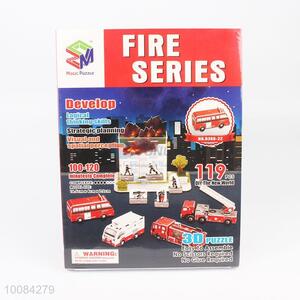 Hot sale kids intelligent fire fighting truck 3d puzzle games