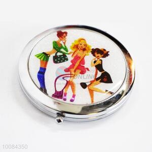 Fashion Girls Round Foldable Pocket Epoxy Sticker Mirror/Makeup Mirror