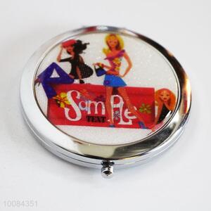 Fashion Girls Round Foldable Pocket Epoxy Sticker Mirror/Makeup Mirror