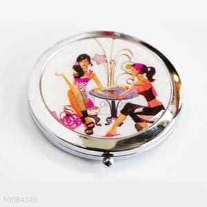 Fashion Girls Round Foldable Pocket Epoxy Sticker Mirror/Makeup Mirror